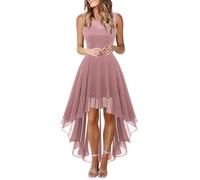 Women's Ruffled Wedding Dresses - Lace Evening Dresses, Women's Chic and Elegant Sleeveless Chiffon Dress Asymmetrical Casual Party Ceremony Bridal Dress