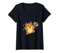 Women's Rugby Hamster Celebration V-Neck T-Shirt