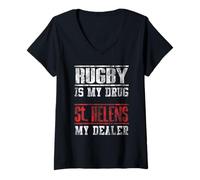 Women's Rugby is My Drug Fan Tshirt for St. Helens Fans V-Neck T-Shirt