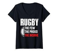 Women's Rugby The Few The Proud The Insane Rugby Player Athlete V-Neck T-Shirt
