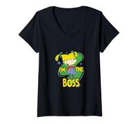 Womens Rugrats Angelica I'm The Boss Classic Cartoon Power V-Neck T-Shirt