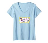 Womens Rugrats Colorful Logo Front V-Neck T-Shirt