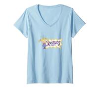 Womens Rugrats Logo Angelica with Halo V-Neck T-Shirt