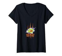 Womens Rugrats Reptar Eye Scratch Mark Monster Reveal Front V-Neck T-Shirt