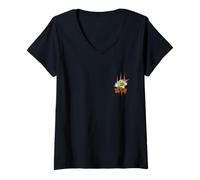 Womens Rugrats Reptar Eye Scratch Mark Monster Reveal Left Chest V-Neck T-Shirt