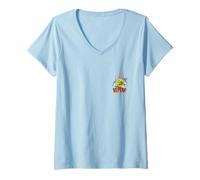 Womens Rugrats Reptar Eyes Retro V-Neck T-Shirt