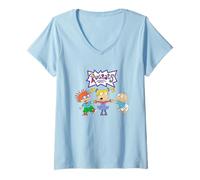 Womens Rugrats Tommy & Chuckie Pulling On Angelica V-Neck T-Shirt
