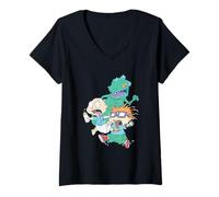 Womens Rugrats Tommy Chuckie Reptar Funny V-Neck T-Shirt