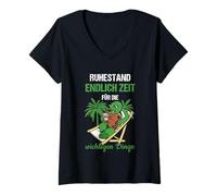 Womens Ruhestand Endlich Zeit Für Die Wichtigen Dinge Rente V-Neck T-Shirt