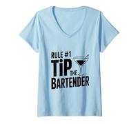 Women's Rule #1 Tip The Bartender V-Neck T-Shirt