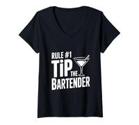 Women's Rule #1 Tip The Bartender V-Neck T-Shirt