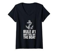 Women's Rule One Don’t Fall Off The Boat V-Neck T-Shirt