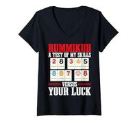 Women's Rummikub A Test of My Skills Versus Your Luck V-Neck T-Shirt