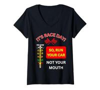 Womens Run Your Car Not Your Mouth Mechanic Gear - Brain Engineer V-Neck T-Shirt