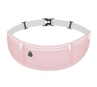 Women's Running Belt with Phone Pocket - Lightweight flip Belt for Running & Cycling - 360 Reflective Strips & Water Bottle Holder（Pink）