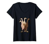 Womens Running Duck Indian Runner duck V-Neck T-Shirt