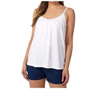 Women's Running Flowy Tank Top Summer Workout Camisole Sleeveless Loose Fitting Blouses Curved Hem Flowy Gym Loose Fit Casual Cute Sports Tank Tops Wireless Cami with Built in Bras White