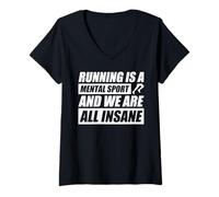 Womens Running is a Mental Sport Jogging Runner, Fun Running V-Neck T-Shirt