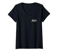 Women's Running Motivation Run Past Limits Marathon Race Inspiration V-Neck T-Shirt