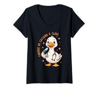 Women's Running on Caffeine & Chaos V-Neck T-Shirt