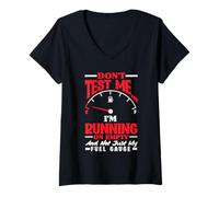 Womens Running on Empty Humorous V-Neck T-Shirt