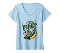 Womens Running On Plant Vegan Athlete Runner V-Neck T-Shirt