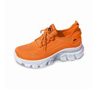 Womens Running Shoes air Cushion Athletic Sneakers with Memory Foam Lightweight Comfortable Wedge Waterproof rain Boots Sparkly Wide fit Trainers for Spring Summer Hiking Trekking Orange
