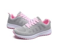 Womens Running Shoes Lace-Up Casual Fashion Platform Leather Classic Sneakers Chunky Colorful Lifestyle Sparkly Wide Fit Trainers Workout Gym Pink
