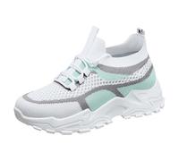Women's Running Shoes Platform Chunky Walking Sneakers Breathable Mesh Orthopedic Sneakers Comfy Lightweight Dad Shoes with Arch Support Memory Foam Non Slip Tennis Trainers Fashion Casual Green