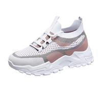Women's Running Shoes Platform Chunky Walking Sneakers Breathable Mesh Orthopedic Sneakers Comfy Lightweight Dad Shoes with Arch Support Memory Foam Non Slip Tennis Trainers Fashion Casual Pink