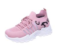 Women's Running Shoes Soft Sole Running Shoes Breathable Mesh Tennis Shoes Lace Up Low Shoes Comfortable Loafers Lightweight Road Running Shoes Flat Sole Casual Shoes Non-Slip Floor Training Shoes