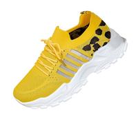 Womens Running Shoes Womens Trainers Seamless Interior Knit Trainers Eliminates Interior Seams Prevent Irritation Perfect Diabetic Neuropathy Sensitive Ladies Running Yellow