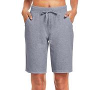 Womens Running Shorts Gym Shorts with Pockets Knee Length Long Summer Cotton Flowy Running Womens Size 16 and Hoodie Set Women 短裤女 Ladies Golf Short Lounge Plus Size Gray