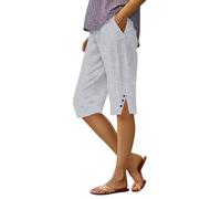 Women's Running Shorts Summer Knee Length Beach Bermuda Shorts Ladies Loose Casual Drawstring Capri Pants Comfy Lounge Cropped Trousers with Pockets My Orders UK 2024