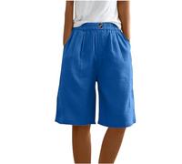Women's Running Shorts with Pockets Summer Casual Lounge Bottoms Sweat Jogging Ladies Wide Leg Shorts Sport Workout Hiking Gym Cycling 01 Hot- Blue