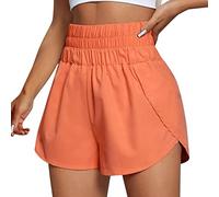Womens Running Shorts Workout Elastic Waist Athletic Yoga Pants Sports Pants Womens Plus Size Short Sleeve Tunics Orange
