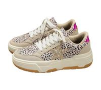 Women's running trainers, leopard pattern, star, glitter, shiny sequins, trainers, trainers, women's lace-up shoes, casual shoes, round toe, thick sole, wedge, city, daily, leisure, streetwear, 01