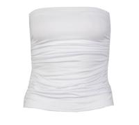 Womens Rushed Sides Stylish Front Plain Boobtube Top / Size (8-14) - £5.99 (ML - UK(12-14), White)