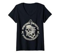 Women's Russian Orthodox Church Union Orthodoxy or Death V-Neck T-Shirt