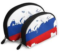 Womens Russian Territory and National Flag Travel Cosmetic Bags Waterproof 2PC Makeup Clutch Pouch Cosmetic and Toiletries Organizer Bag Portable Travel Toiletry Pouch Girls