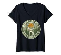Women's Rustic Buck Hunter Funny Outdoor Trip Design V-Neck T-Shirt