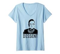 Womens Ruth Bader Ginsburg RBG Dissent Feminist Supreme Meme V-Neck T-Shirt