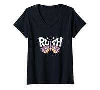 Womens Ruth Butterfly - Personalized Cute Name Word Art V-Neck T-Shirt