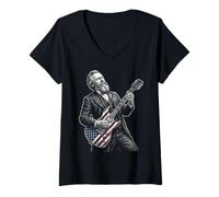 Women's Rutherford B Hayes Guitar V-Neck T-Shirt