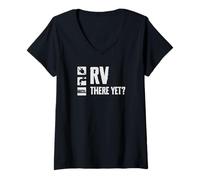 Womens RV There Yet Camper Van Camping Travel V-Neck T-Shirt