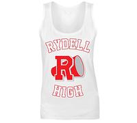 Womens Rydell High School Logo Grease Costume Vest Tank Top White UK 12 (L)