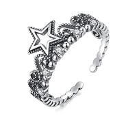 Women's S925 Wide Thumb Ring - Oversized Star with Zircon Open Finger Ring,Love Promise Joint Ring,Elegance Simulation Diamond Ring, Gi