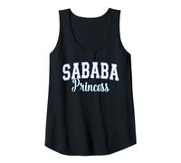 Womens Sababa Princess Hebrew Slang Cool Varsity White Blue Letters Tank Top
