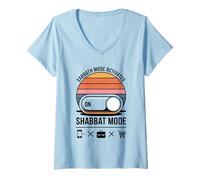Womens Sabbath Mode Activated Rest Seventh Day Hebrew Roots V-Neck T-Shirt