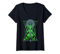 Womens Sacred Geometry Baphomet - Hermetic Esoteric Symbolism Art V-Neck T-Shirt